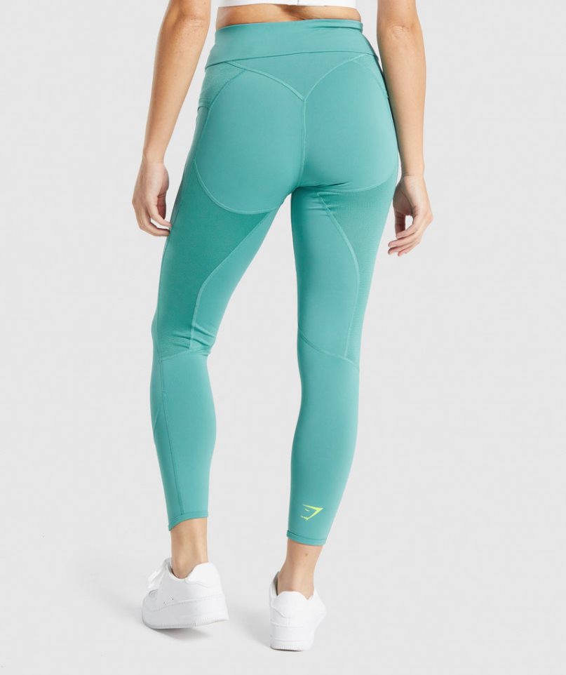 Legginsy Gymshark Pulse Damskie Turkusowe | PL 862ZLN